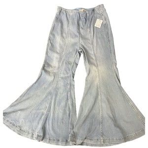 Free People NWT Size 28 Denim Bell Bottom Jeans Indigo Blue
